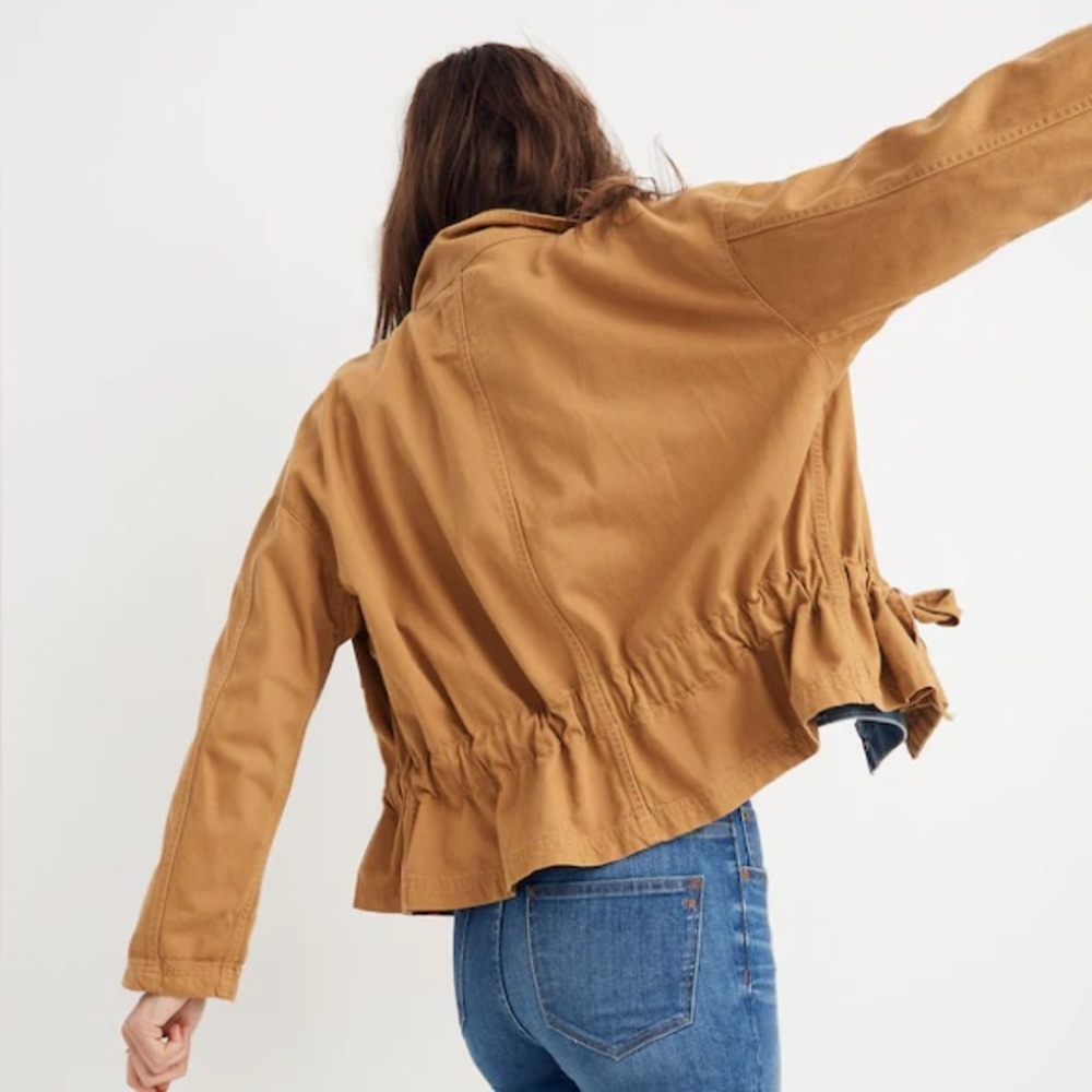 Madewell Southlake Military Jacket Waist Tie Utility Field Minimalist Tan Size L - Picture 3 of 10